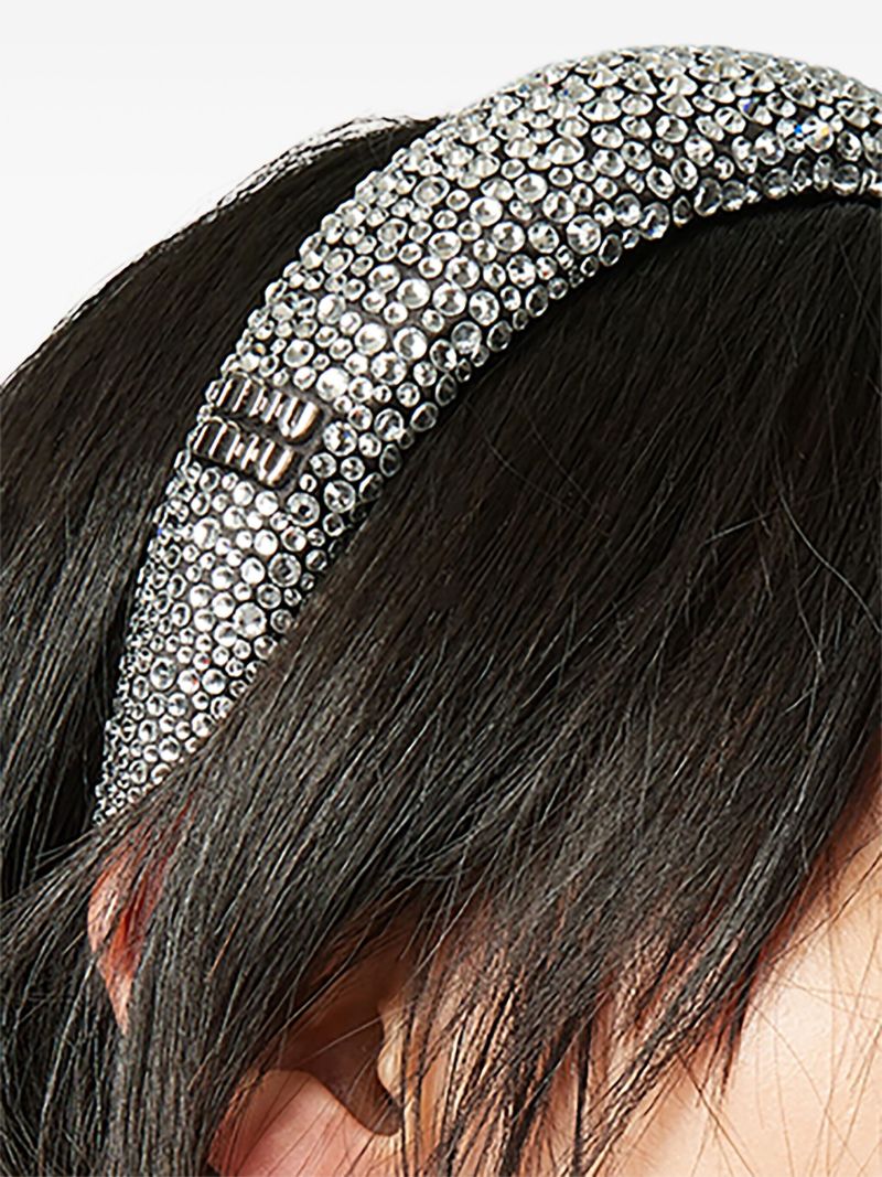 Black Duchesse Crystal-embellished Hair Band