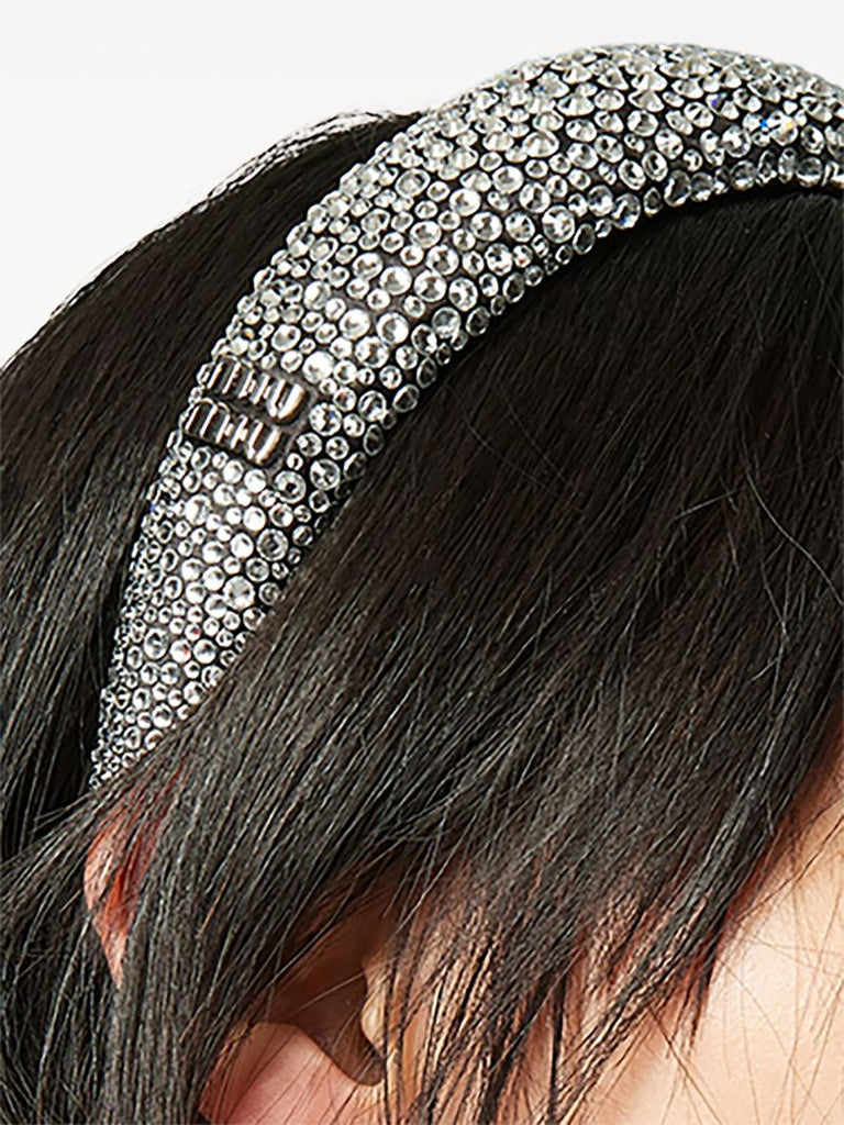 Black Duchesse Crystal-embellished Hair Band