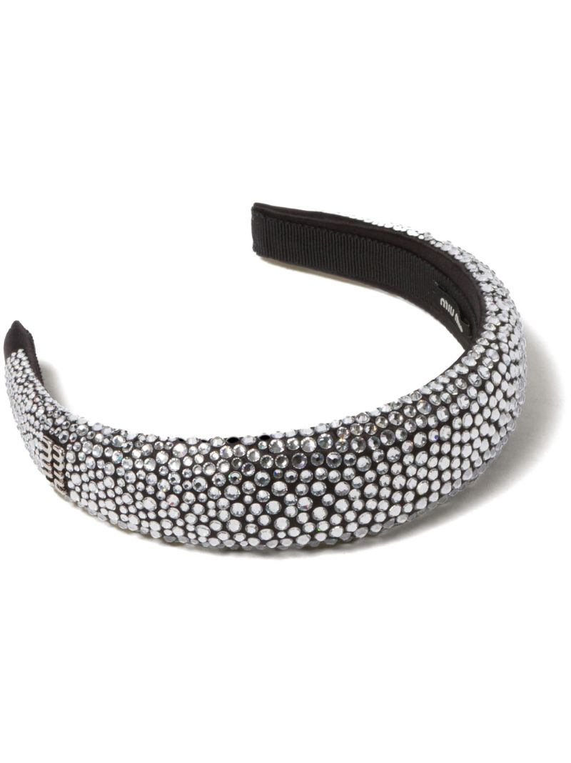 Black Duchesse Crystal-embellished Hair Band