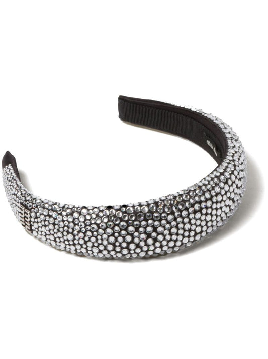 Black Duchesse Crystal-embellished Hair Band