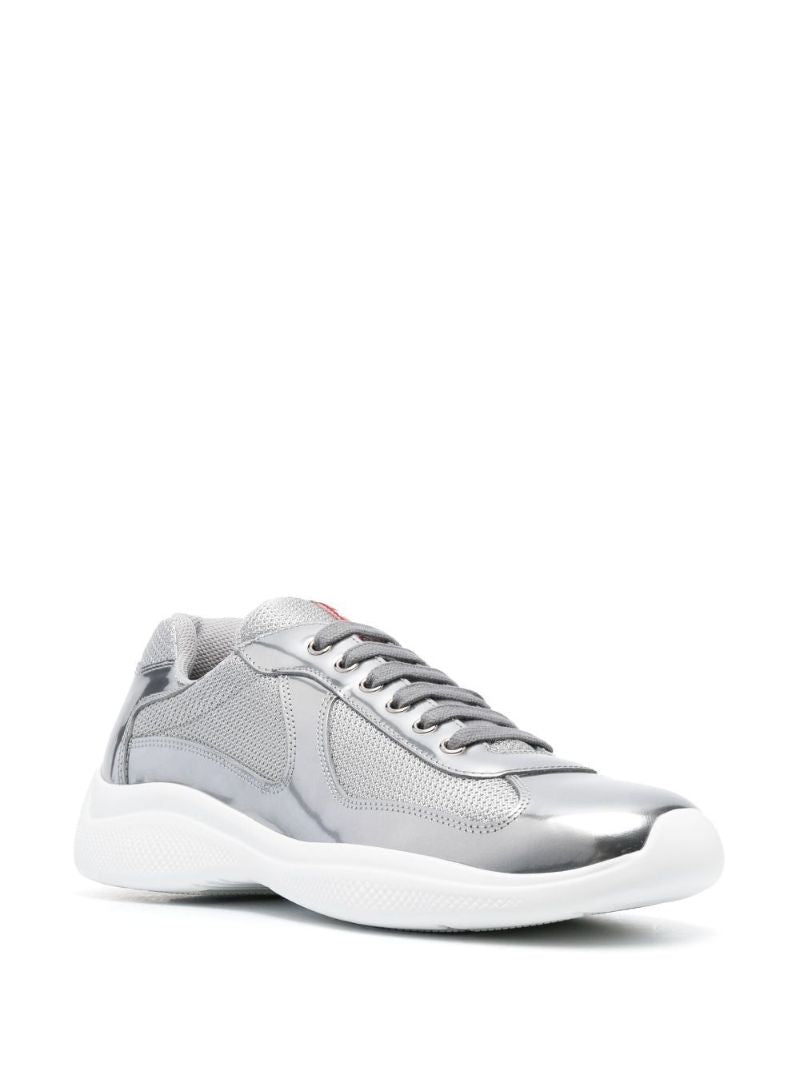 Silver-tone America's Cup Panelled Sneakers