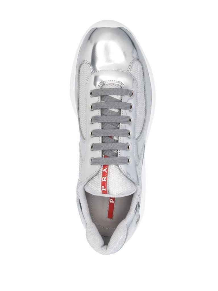 Silver-tone America's Cup Panelled Sneakers