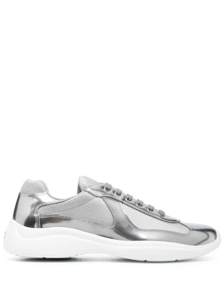 Silver-tone America's Cup Panelled Sneakers