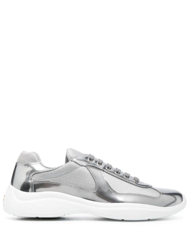 Silver-tone America's Cup Panelled Sneakers