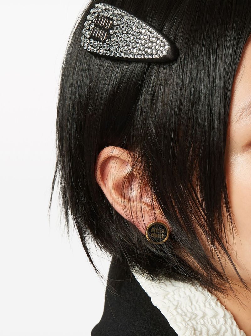 Black Duchesse Crystal-embellished Hair Clip