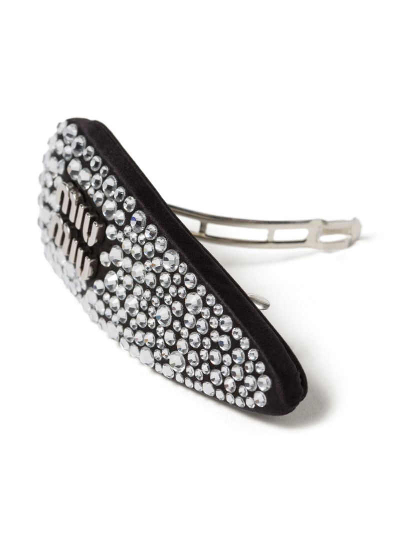 Black Duchesse Crystal-embellished Hair Clip