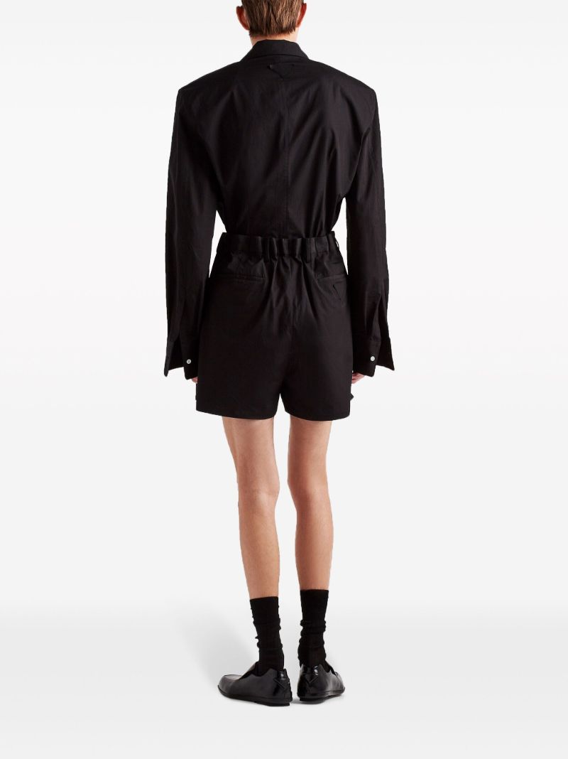 Black Single-breasted Cotton Blazer
