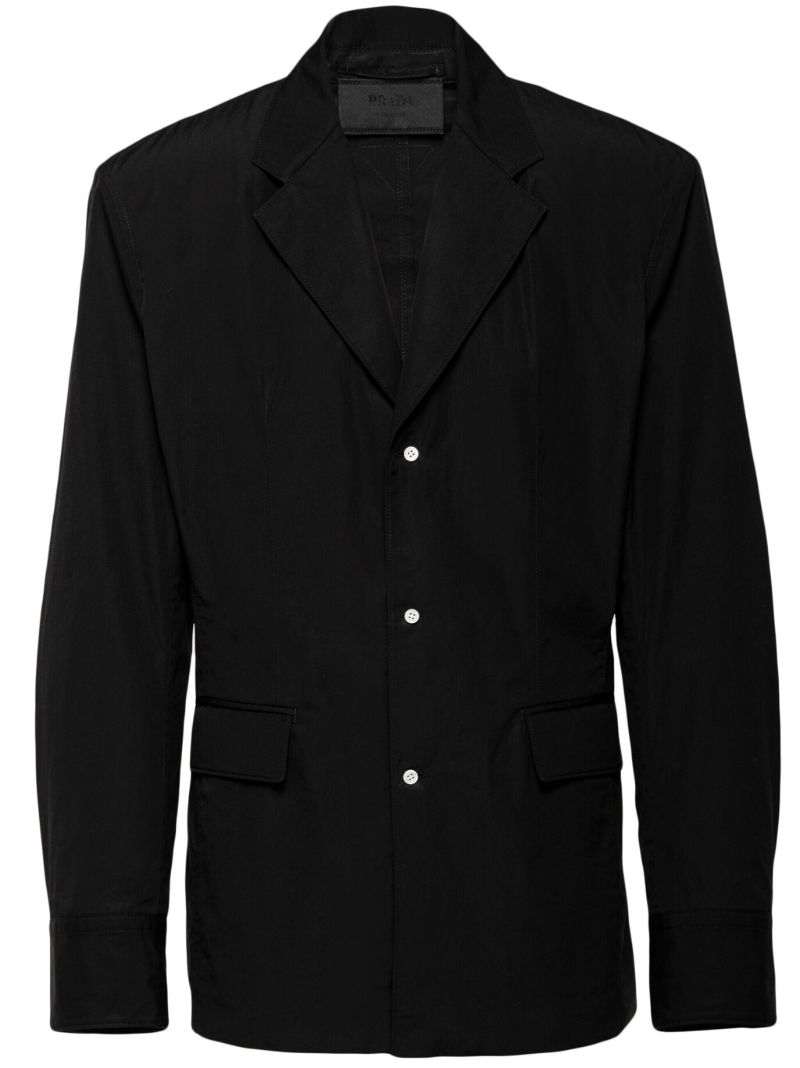 Black Single-breasted Cotton Blazer