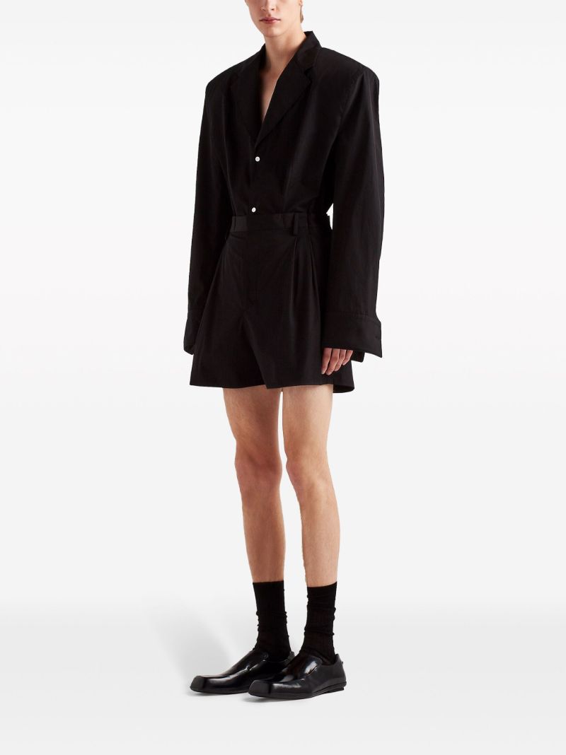 Black Single-breasted Cotton Blazer