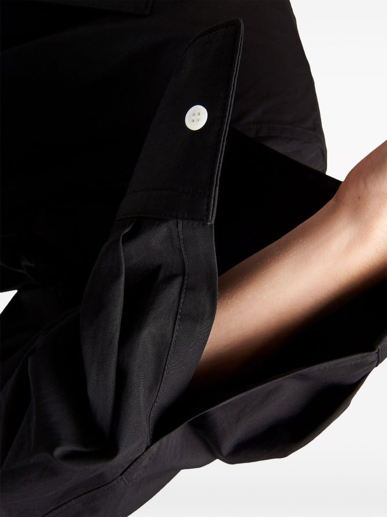 Black Single-breasted Cotton Blazer