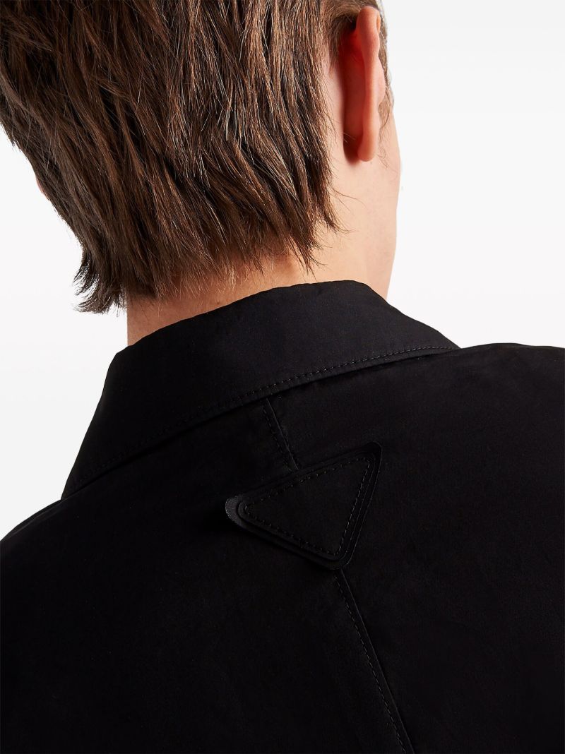 Black Single-breasted Cotton Blazer