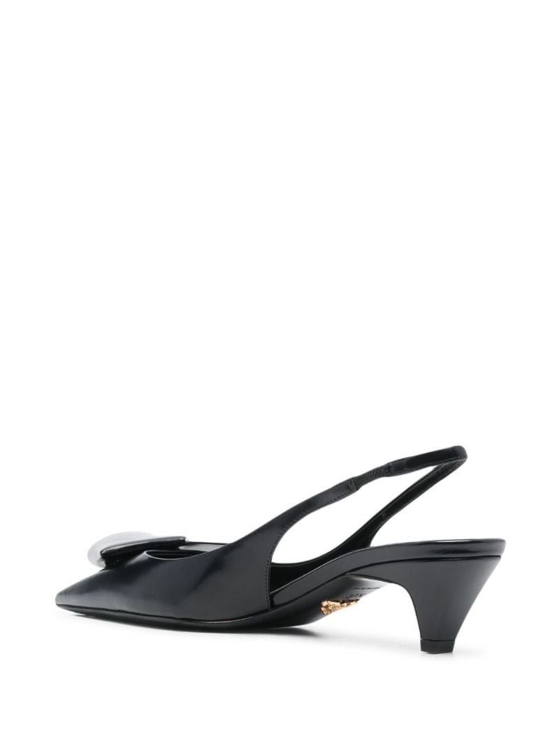 Black 60 Slingback Leather Pumps