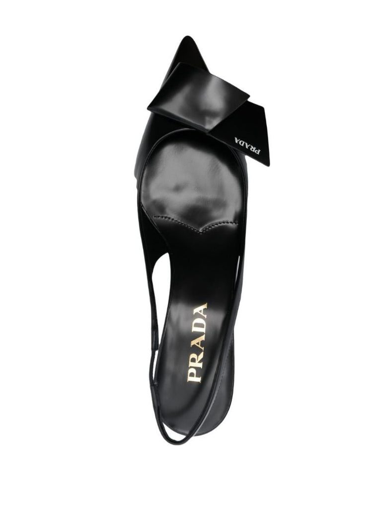Black 60 Slingback Leather Pumps