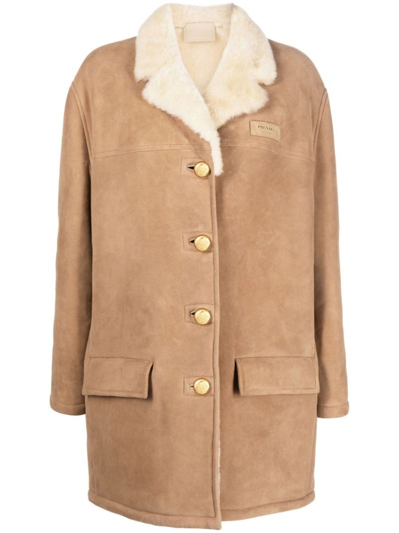Neutral Shearling Coat
