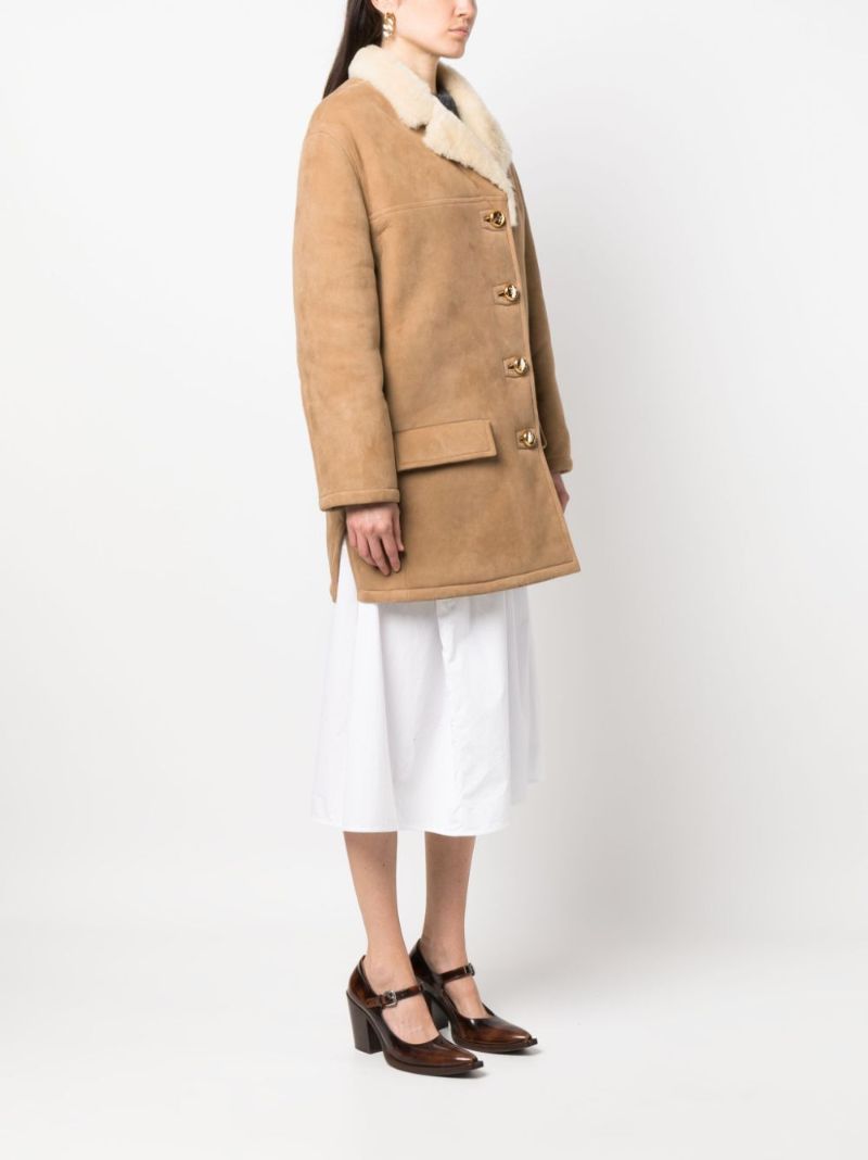 Neutral Shearling Coat