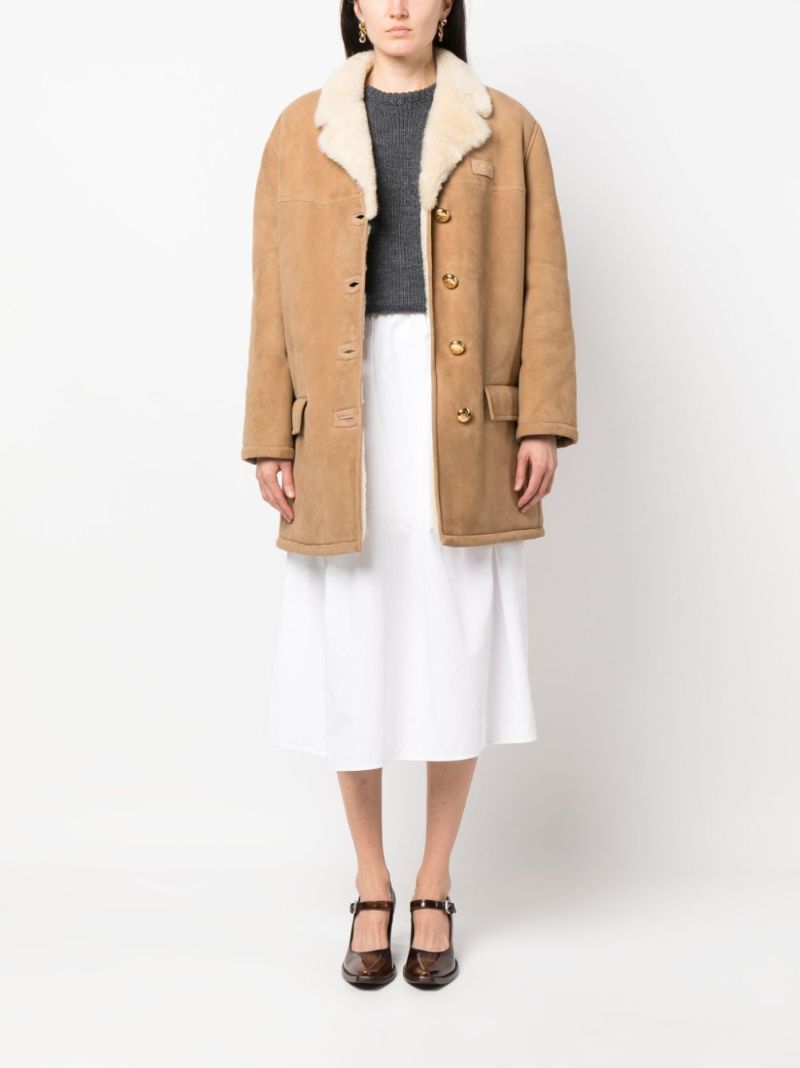 Neutral Shearling Coat