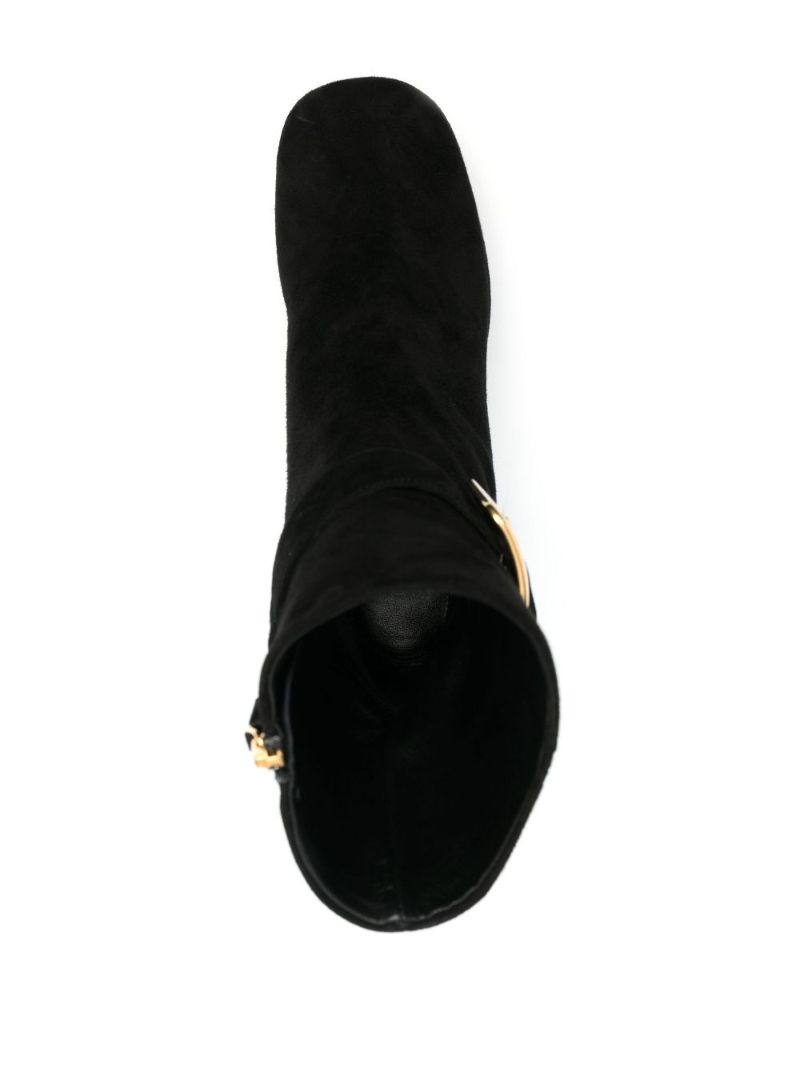 Black 110 Suede Platform Ankle Boots