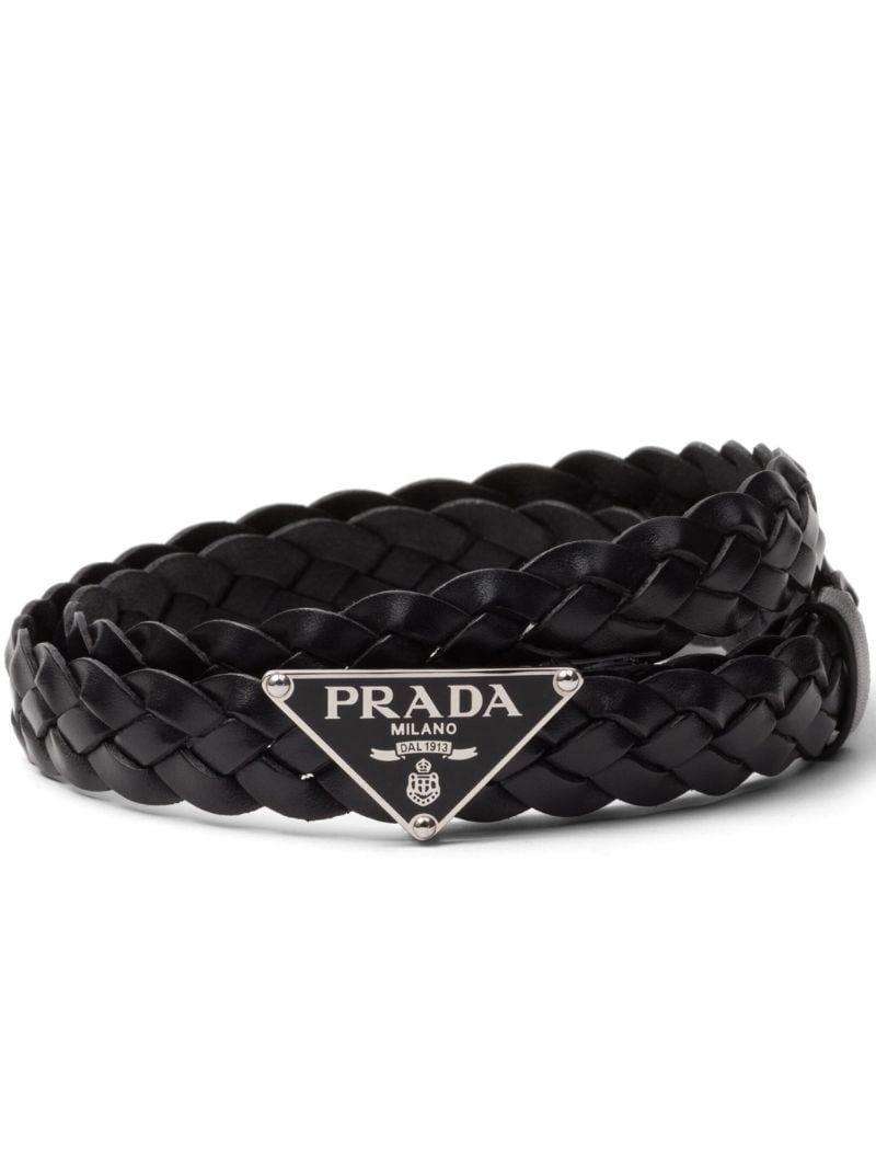 Black Braided Leather Belt