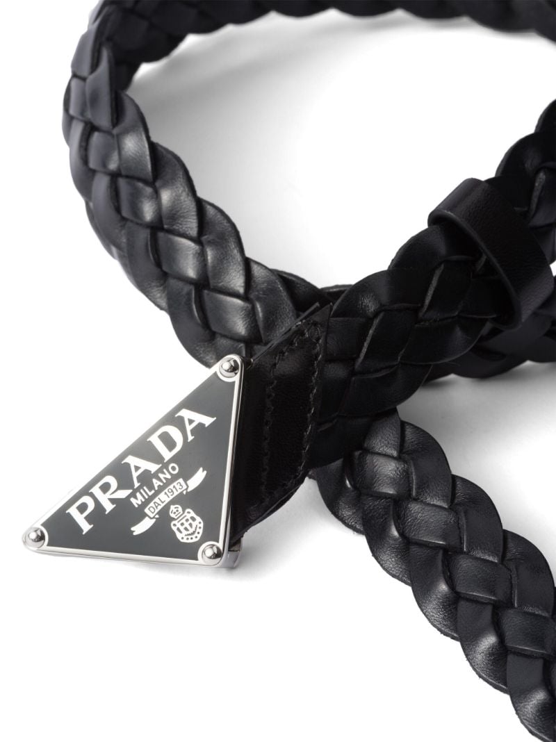 Black Braided Leather Belt