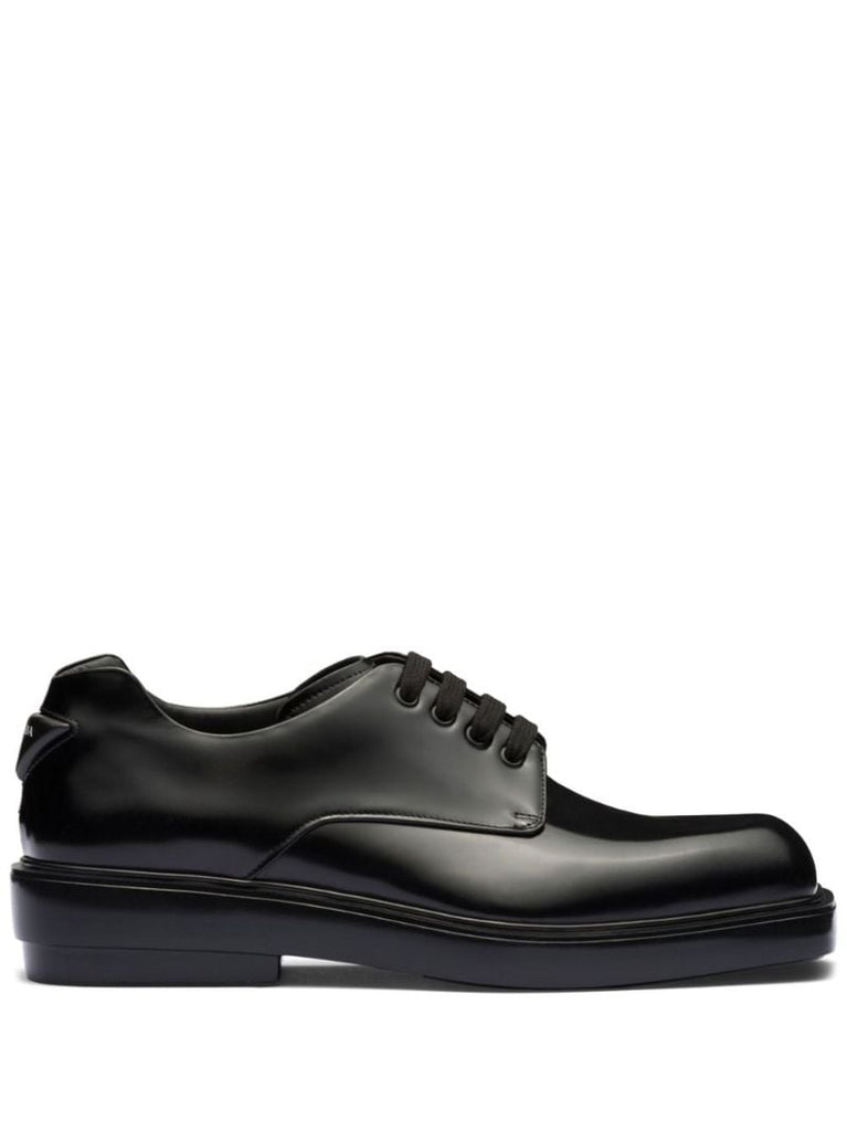 Black Fender Leather Derby Shoes