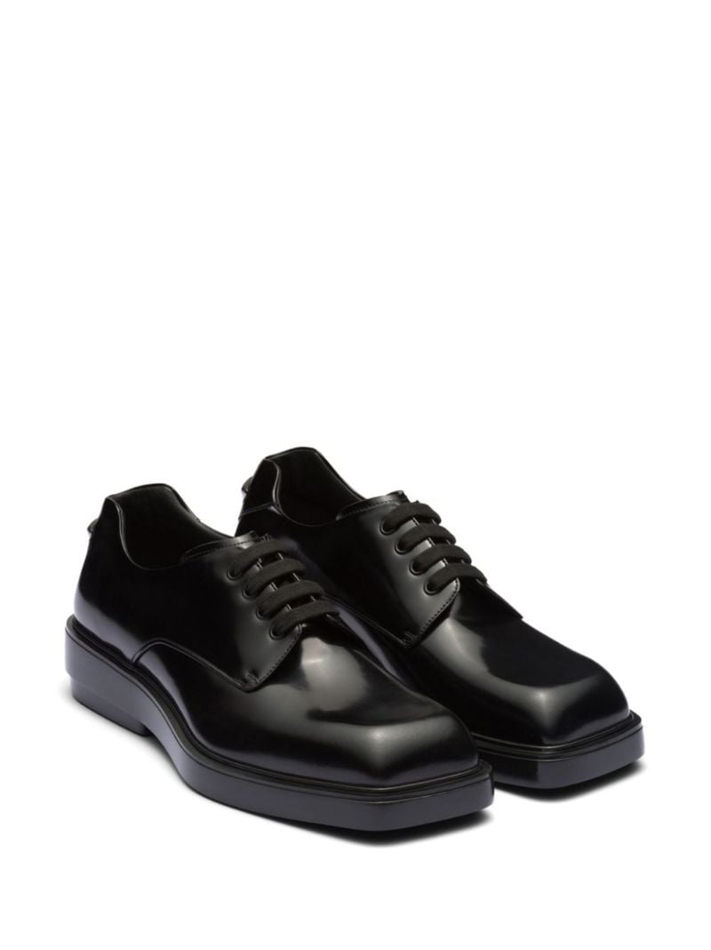 Black Fender Leather Derby Shoes