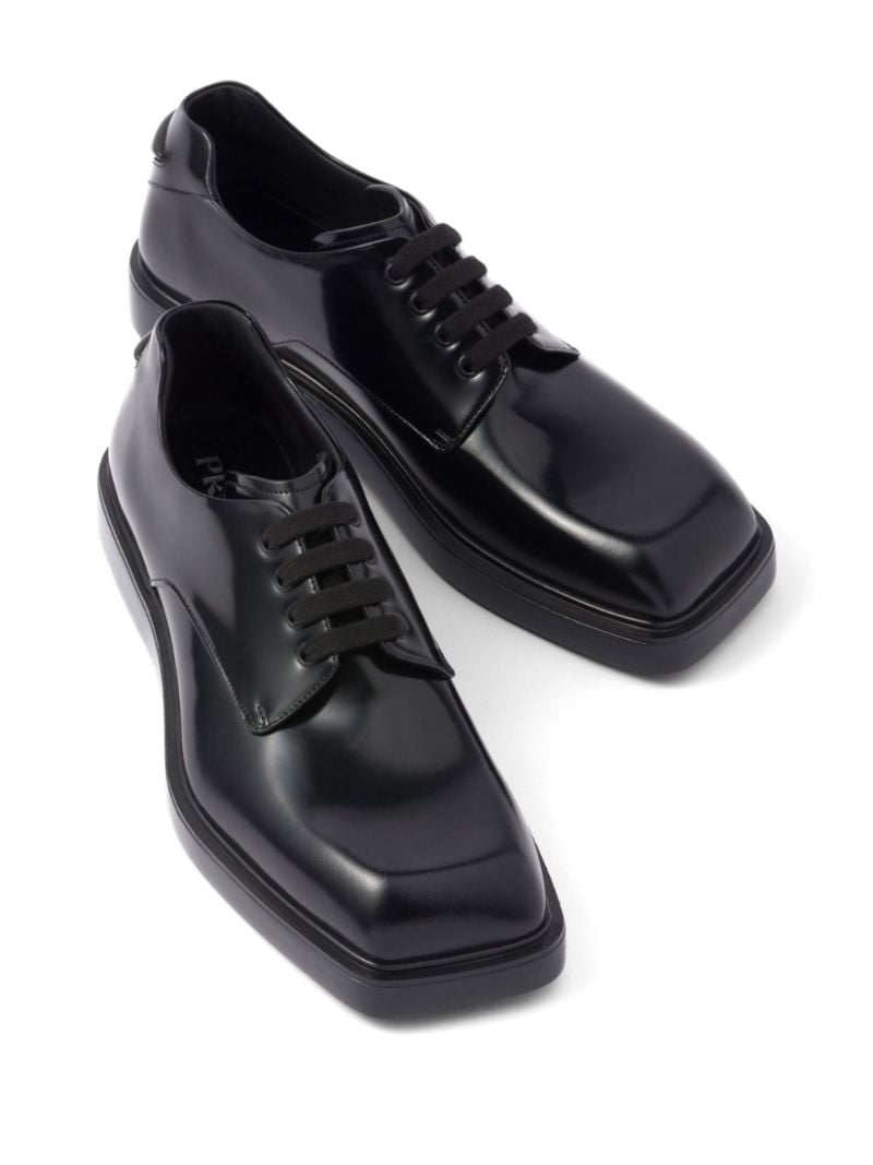 Black Fender Leather Derby Shoes