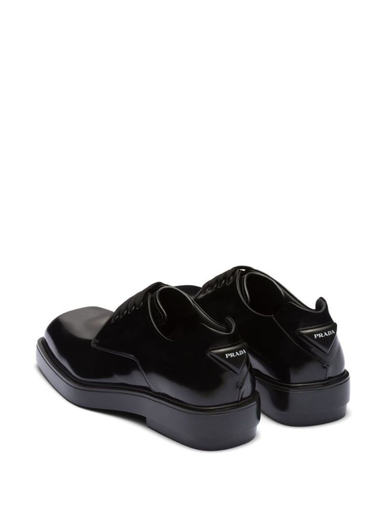 Black Fender Leather Derby Shoes