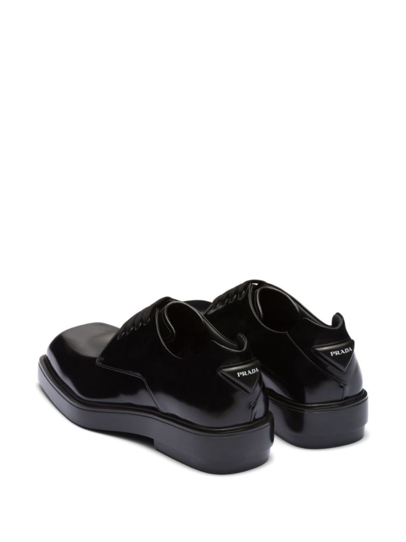 Black Fender Leather Derby Shoes