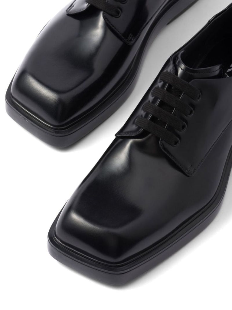 Black Fender Leather Derby Shoes