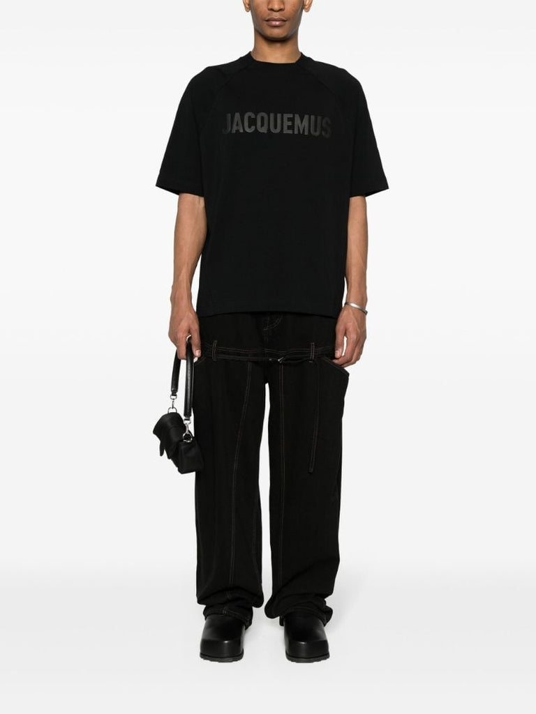 Black Typo Cotton T-shirt