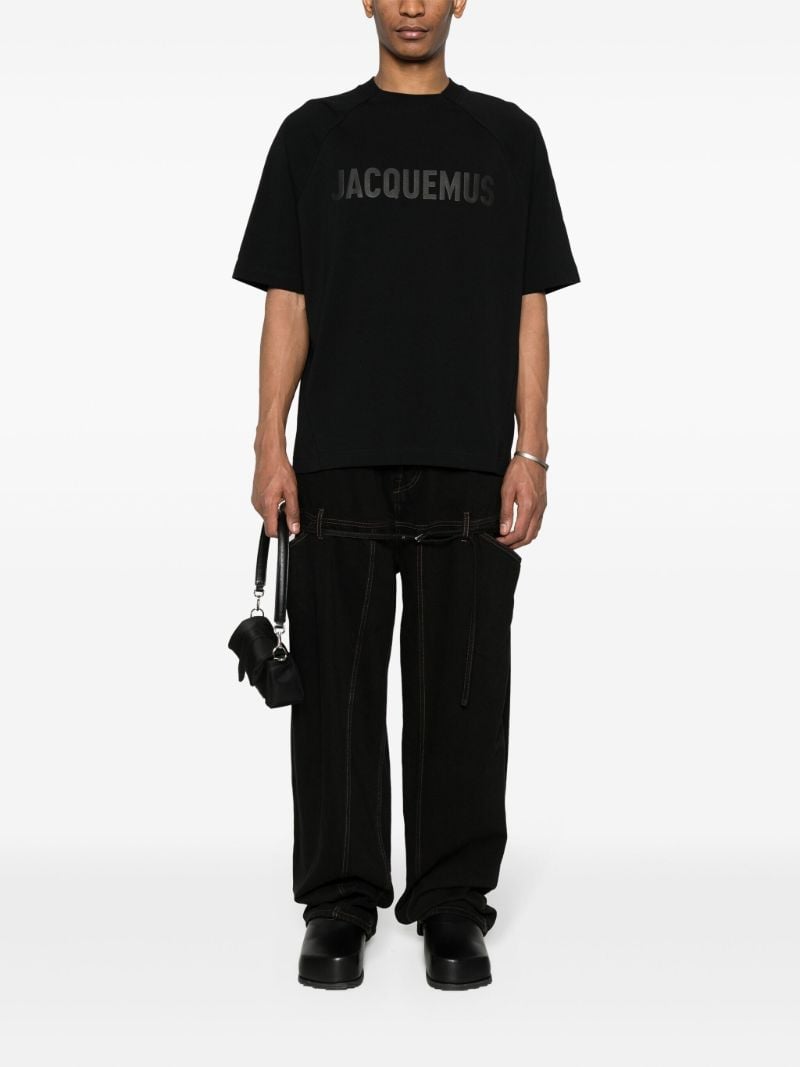 Black Typo Cotton T-shirt