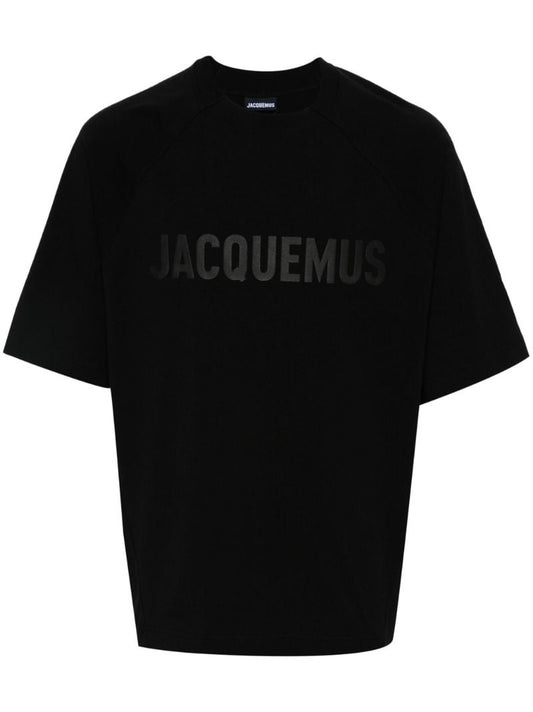 Black Typo Cotton T-shirt