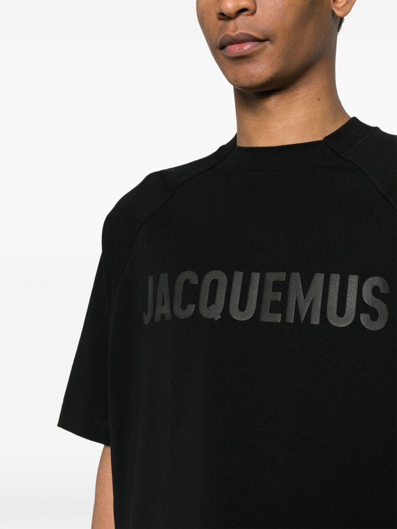 Black Typo Cotton T-shirt