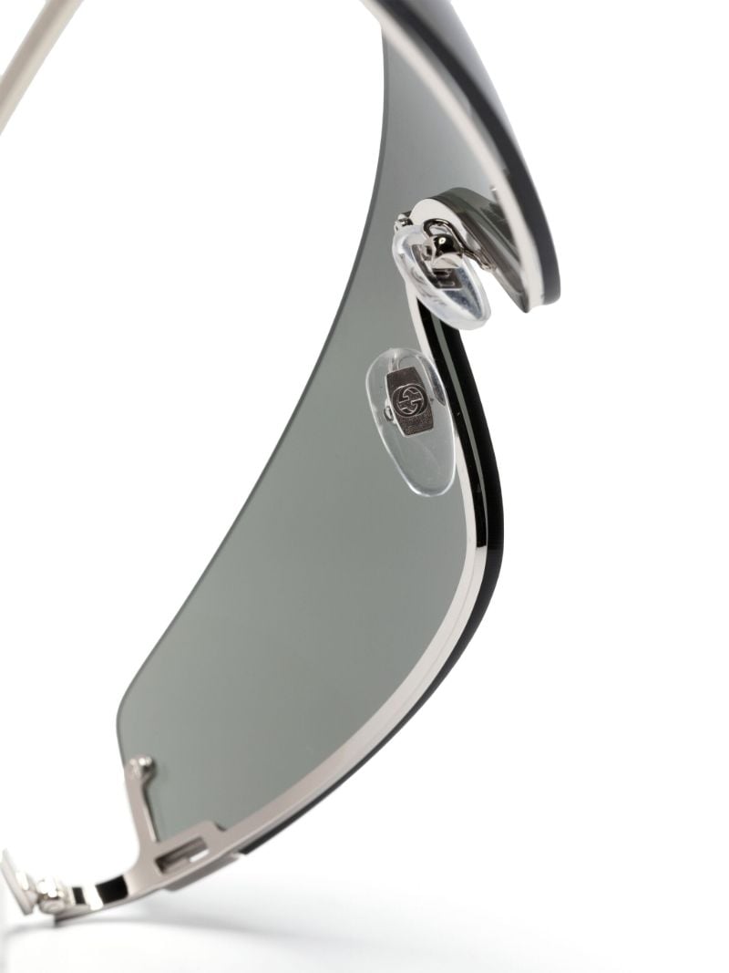 Silver Shield Frame Tinted Sunglasses