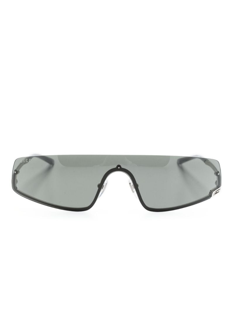 Silver Shield Frame Tinted Sunglasses