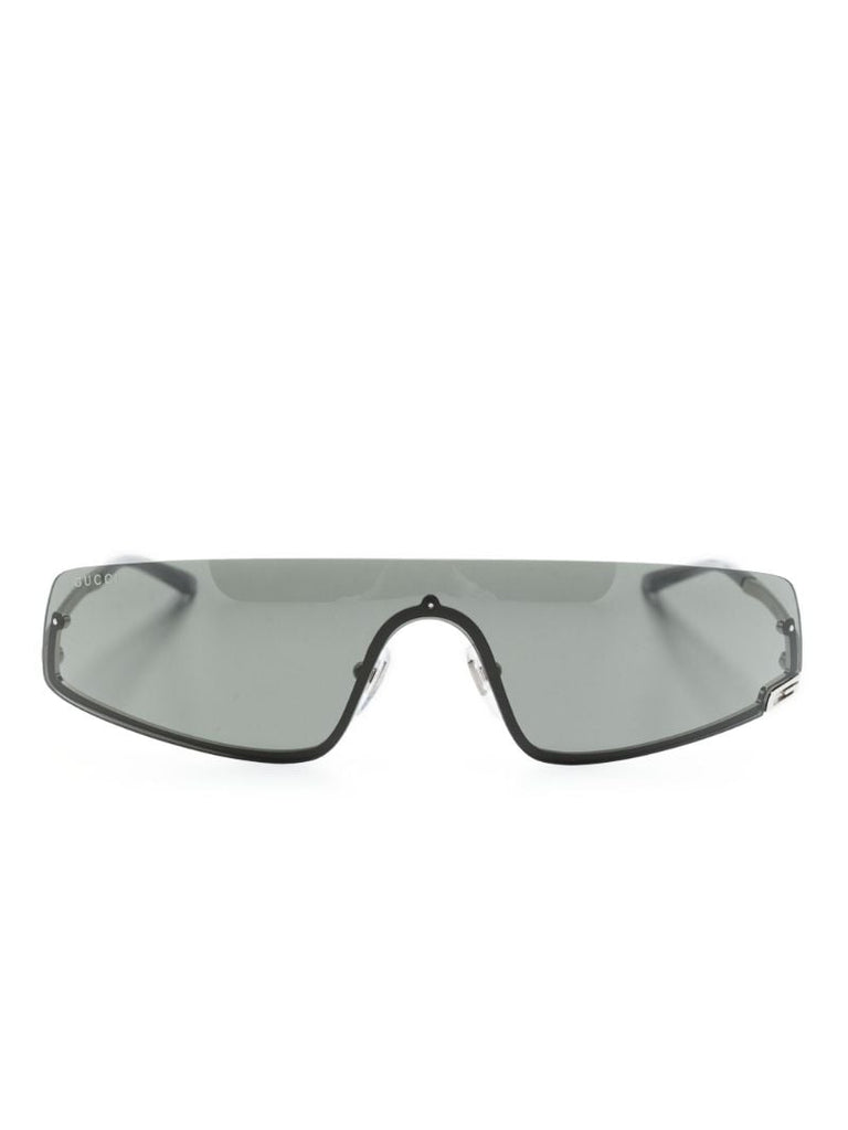 Silver Shield Frame Tinted Sunglasses