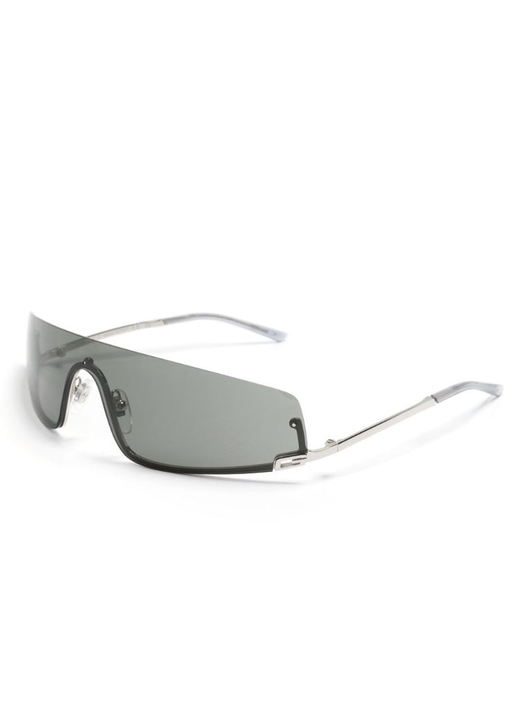 Silver Shield Frame Tinted Sunglasses