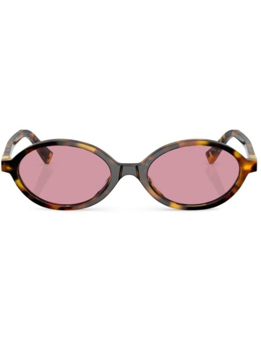Brown Miu Regard Oval-frame Sunglasses
