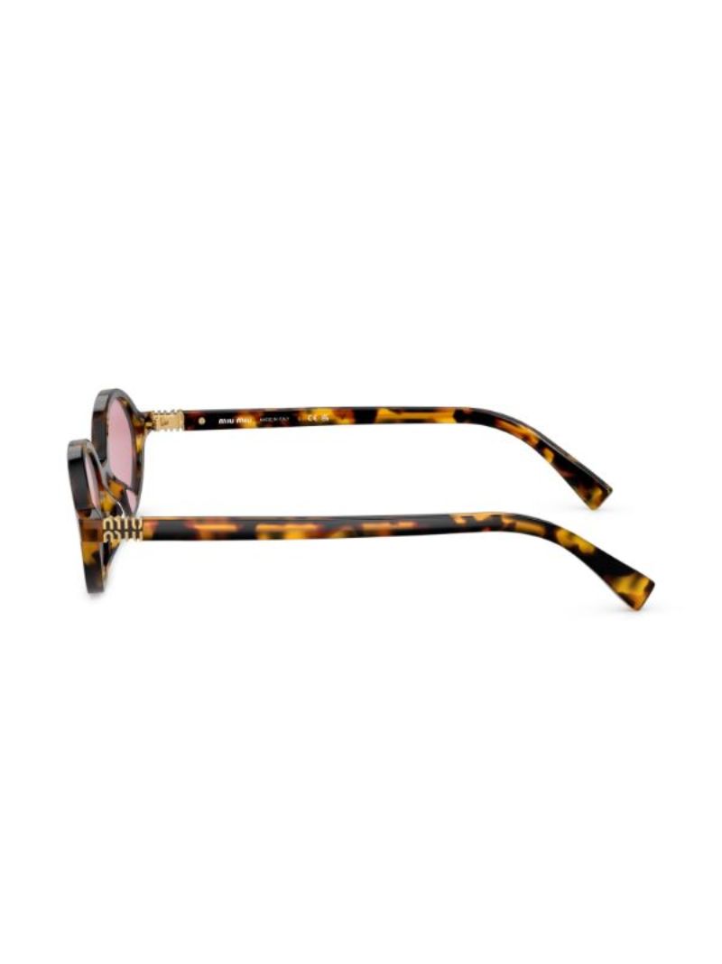 Brown Miu Regard Oval-frame Sunglasses