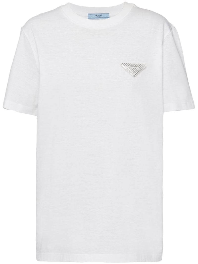 White Triangle-logo Cotton T-shirt