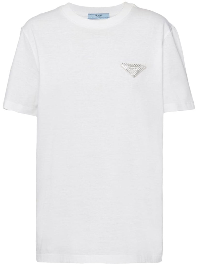 White Triangle-logo Cotton T-shirt