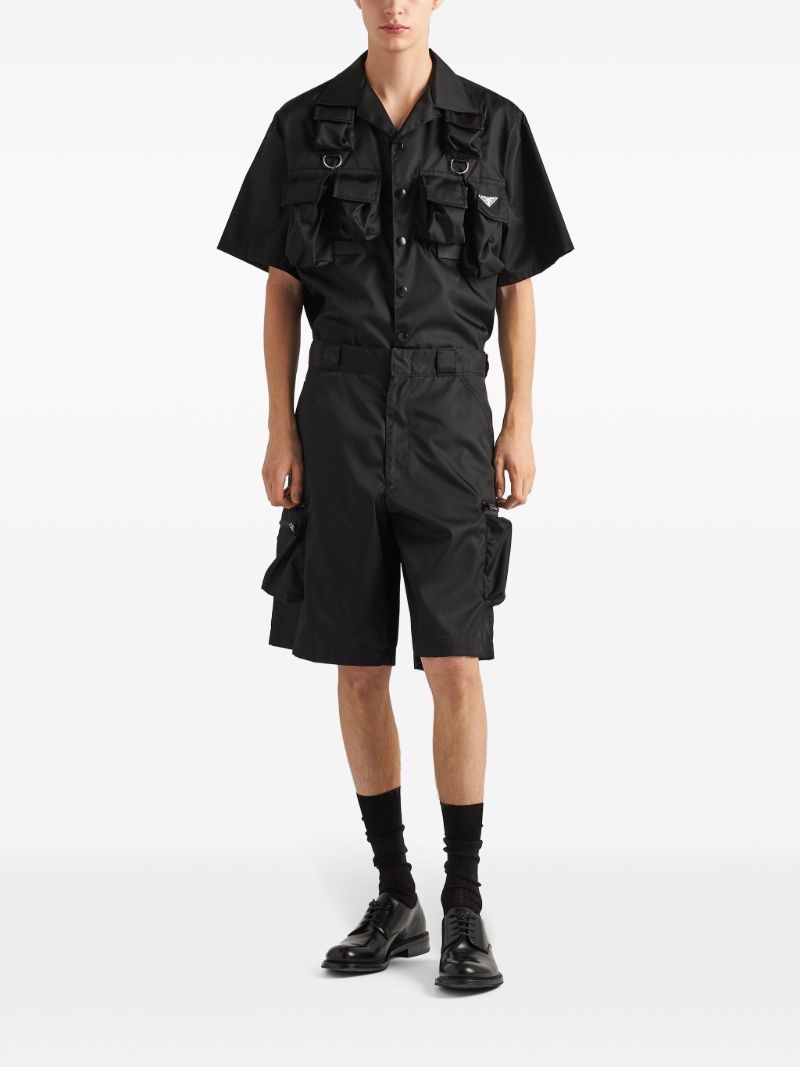 Black Re-nylon Cargo Shorts