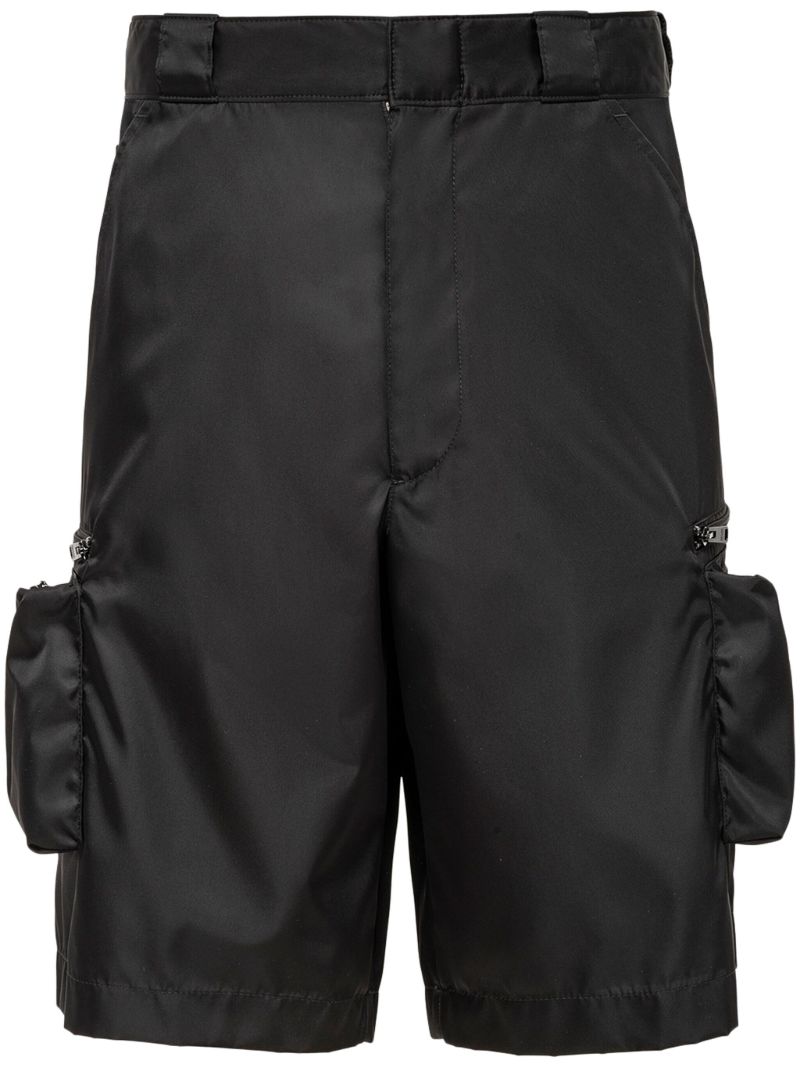 Black Re-nylon Cargo Shorts