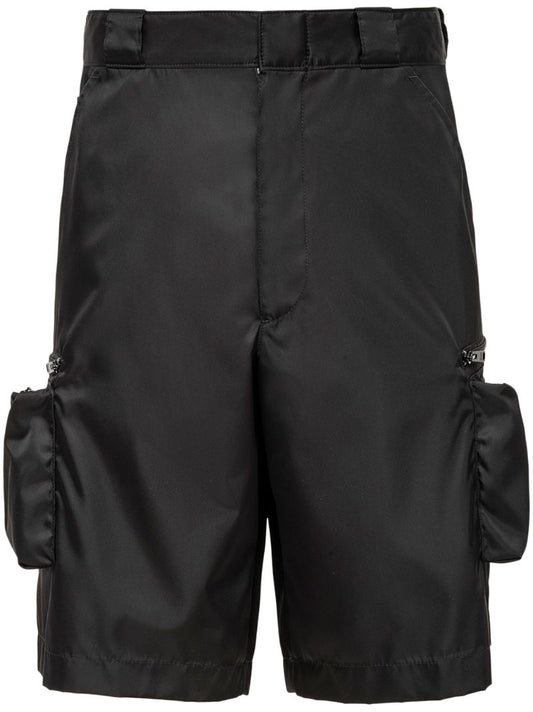 Black Re-nylon Cargo Shorts