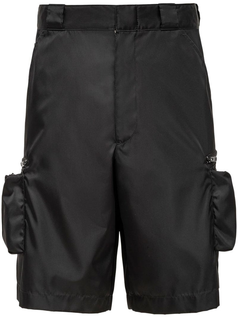 Black Re-nylon Cargo Shorts