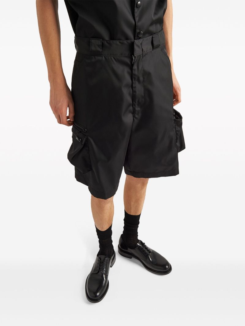 Black Re-nylon Cargo Shorts