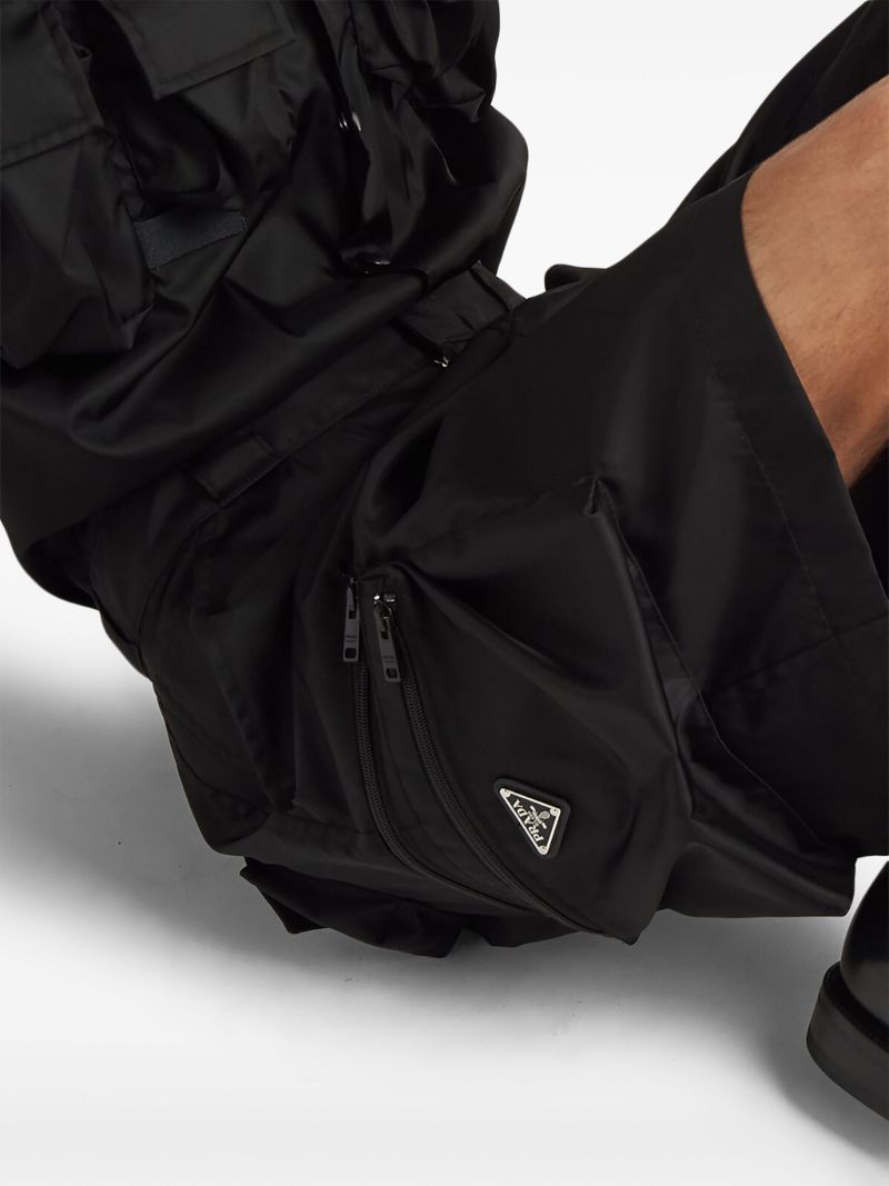 Black Re-nylon Cargo Shorts