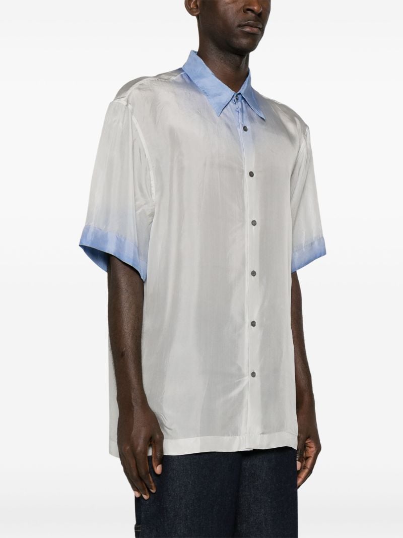 White Contrast-trim Silk Shirt