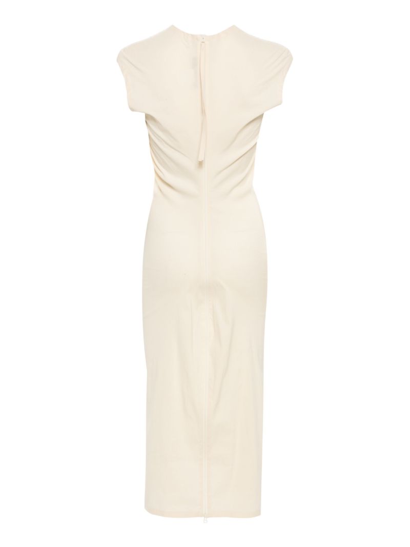 Neutral Membrane Midi Dress