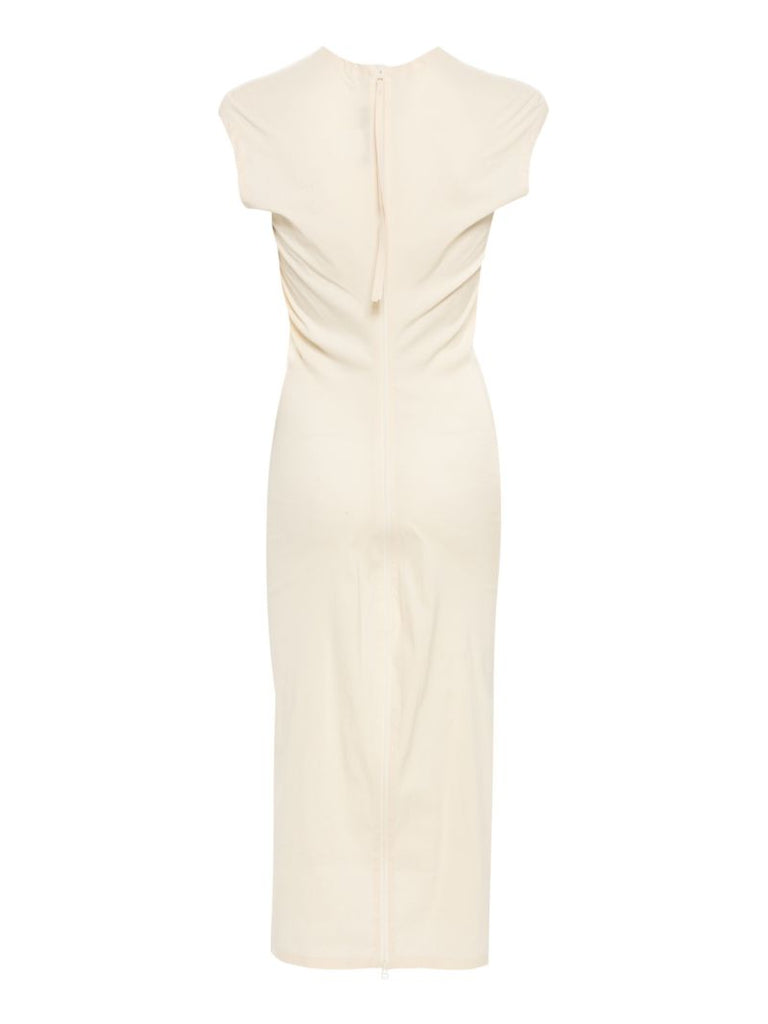 Neutral Membrane Midi Dress
